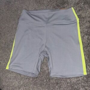 Pink Victoria's Secret High Waist 6 Inch Bike Shorts Grey Neon Yellow Medium NWT